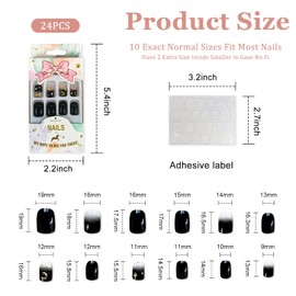 Andiker Press on Nails, False Nails Square Deep Ocean Glitter UV Gel False Medium Length Cute Artificial Fake Nails with Nail Glue Glossy and Reusable Full Cover Wear Nail for Women (Stars)