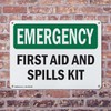 (2 Pack) First Aid And Spills Kit OSHA Emergency Sign