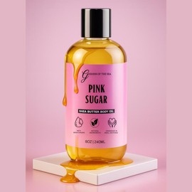 Shea Butter Body Oil – Deeply Nourishing, Lightweight Hydration with Almond Oil, Jojoba Oil & Vitamin E – Natural Moisturizer for Soft, Radiant Skin – 8oz:_Pink Sugar