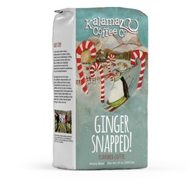 KALAMAZOO COFFEE COMPANY Ginger Snapped Whole Bean Coffee - Holiday Flavored Coffee | 12oz Bag (1 Pack)
