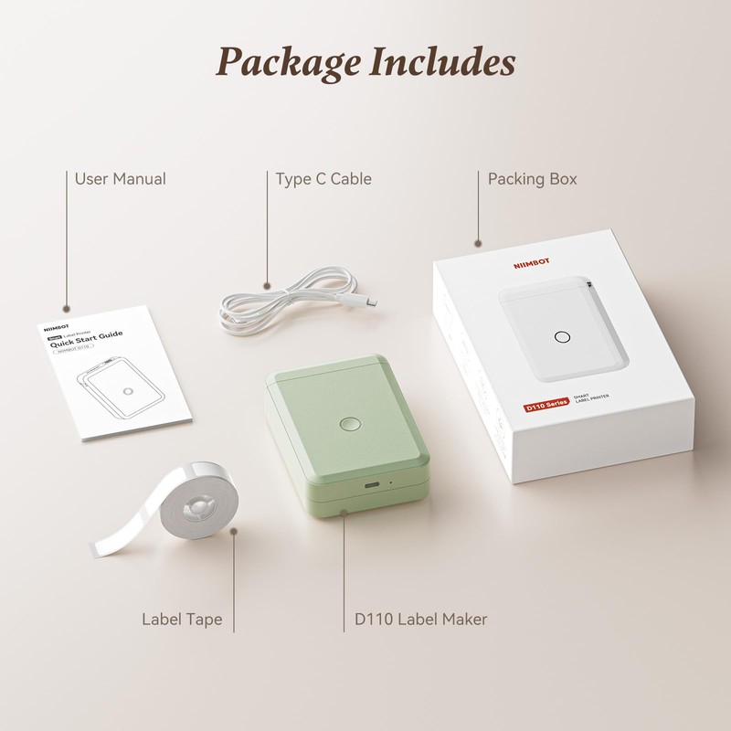 NIIMBOT Label Maker Machine D110 Label Printer Portable Wireless Connection