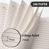 CAGIE 5 Subject Notebook with Dividers, 240 Pages Spiral Notebook