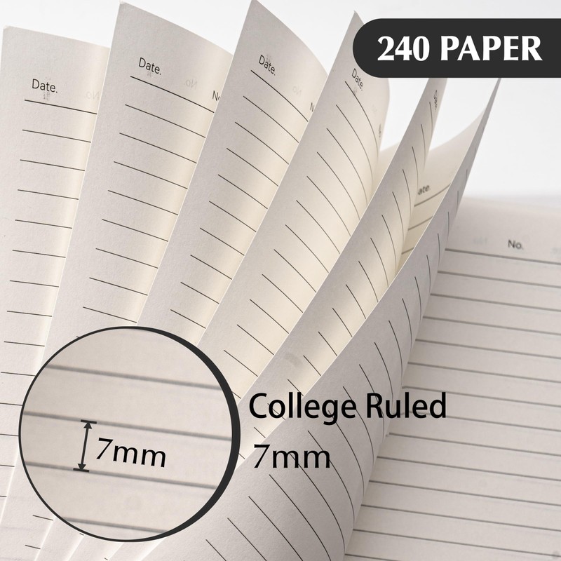 CAGIE 5 Subject Notebook with Dividers, 240 Pages Spiral Notebook
