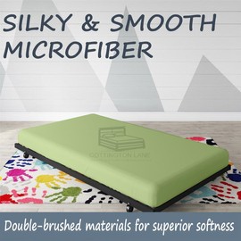 Cot Size 30 x 75 Fitted Sheet Only - 100% Microfiber Cot Fitted Sheet 30 x 75 - Fitted Cot Sheet Perfect for Narrow Twin, Camp Bunk Beds, Camping Cot, Guest Bed Replacement(Sage)