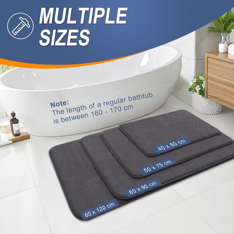 smiry Thick Memory Foam Bath Mat,40 x 60 cm,Extra Soft
