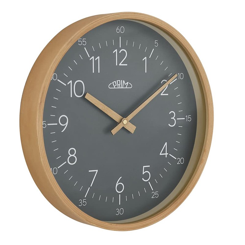 PRIM Grey Wooden Wall Clock Wall Clock Will Satisfy Everyone,