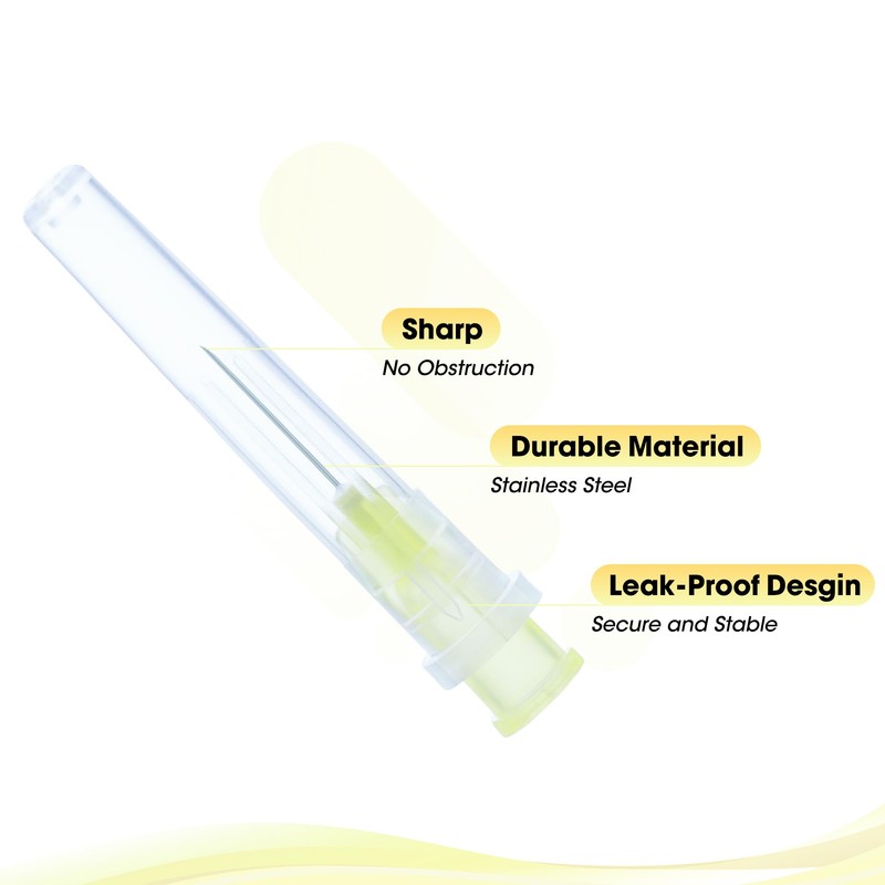 100 Pack 30 Gauge 1/2 Inch Dispensing Needle with Cap,