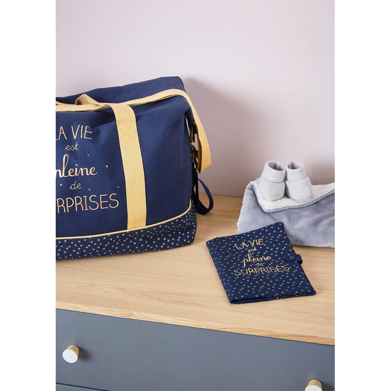 Vertbaudet Soft Cotton Examination Book Cover Navy Grise One Size