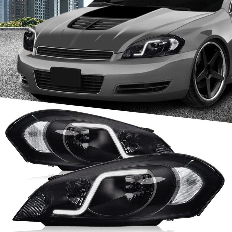 PIT66 LED Headlight Assembly Compatible with Chevy Impala 2006-2013/ Fit