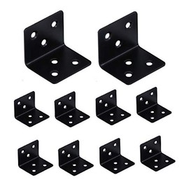 Euro Tables Black Angle Connectors Set of 10 3 x 3 cm Various Sizes Robust Metal Angle for Indoor and Outdoor Use Connection Angle Beam Angle Wide Corner Angle Mounting Angle 90° Angle