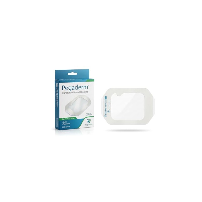 PEGADERM Apósito Transparente para Heridas, Estéril, Impermeable, Tipo PU, 10