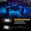 Nicoko 4Pods Pure Blue LED Rock Lights 7200 lumens high