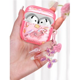 Coralogo for AirPods 4 Case - Cute for Women Girls Kawaii Girly Rainbow Unicorn Design Girlish Pink Pretty and Beautiful Soft Protection for AirPods 4th Generation 2024 Cover Case with Keychain