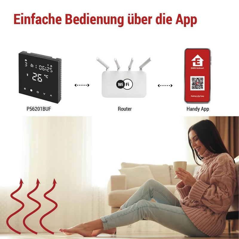 EMOS GoSmart WiFi Room Thermostat for Underfloor Heating with App