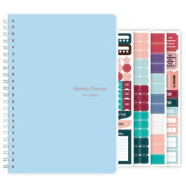 To Do List Notebook, Weekly Planner Notebook Life Planner with Tabs Sticker Suitable for Daily Life Work Student Office to Hit Your Goals & Live Happier (Blue)