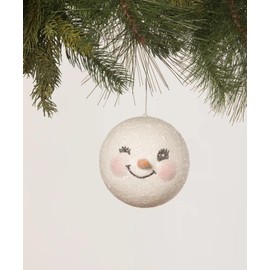 Winking Snowman Head Ornament