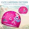 SYEYCW 3 Pcs Swimming Cap for Kids, Kids Polyester Swim