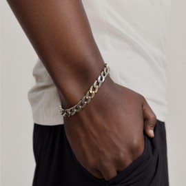 MaicuQ Solid 925 Sterling Silver Chain Bracelet For Men Women, 8mm Heavy Silver Cuban Link Bracelet For Mens, 7.5-8.3inch Premium Quality Fine Mens Bracelets, Come With Gift Box (Silver 8.7 in)