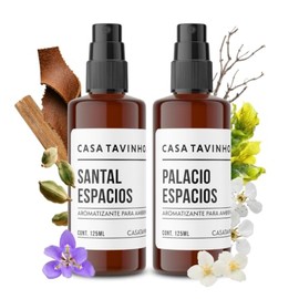 Aromatizante para Hogar y Oficina 125ml | Duo Santal Espacios y Palacio Espacios 125ml | Sala - Recámara - Telas - Auto | CASA TAVINHO