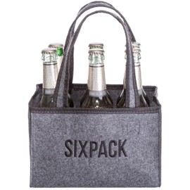 Brandsseller Men's Handbag Bottle Carrier Shopping Bag Storage Bag Felt for 6 Bottles Six Pack
