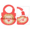 Baby Bib Washable Waterproof Superbib Reusable Infant Cartoon Feeding TowelRed