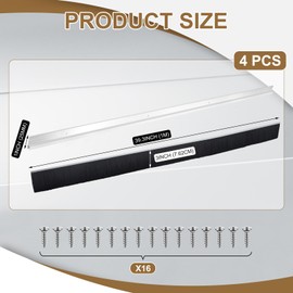 Frienda 4 Pcs 3 x 39.3 Inch Door Brush PP Hair Aluminum Alloy Sweep Seal Sliding Door Brush Seal Strip Easy Mounting Weatherstrip Door Sweep for Replacement