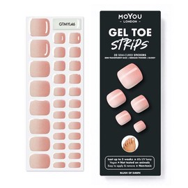 MOYOU LONDON Halbgehärtete Gel-Nagelstreifen - 32 Stück. Gel-Nagelfolien für eine Maniküre in Salonqualität - Funktioniert mit jeder UV-Nagellampe - Einfach anzuwenden - Blush of Dawn
