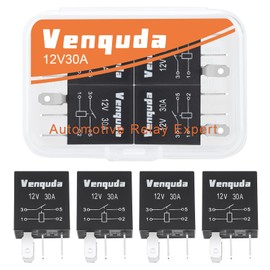 Venquda 4pin 12V30A Relay Fan Relay Starter Relay Car Relay Relays Fuel Pump Relay Multi-Purpose Universal Replacement Standard Relay