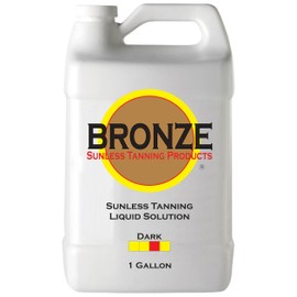BRONZE – DARK - Spray Tan Solution - Gallon - Sunless Self Tanning Liquid for Airbrush or HVLP System + INCLUDES: Applicator Mitt, Application Gloves and Best Fake Tanner Lotion Mousse Sample