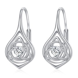 POPLYKE Sterling Silver Celtic Hoops Earrings Small Celtic Knot Huggie Earrings Jewelry Gift for Women