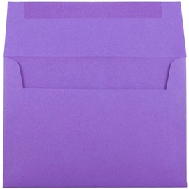 JAM PAPER A7 Colored Invitation Envelopes - 133.3 x 184.1 mm (5 1/4" x 7 1/4") - Violet Purple Recycled - 50/Pack