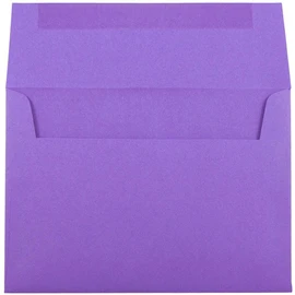 JAM PAPER A7 Colored Invitation Envelopes - 133.3 x 184.1 mm (5 1/4" x 7 1/4") - Violet Purple Recycled - 50/Pack
