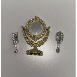 1:12 Scale Dollhouse Miniatures Vanity Mirror Alloy Dress Up Accessories