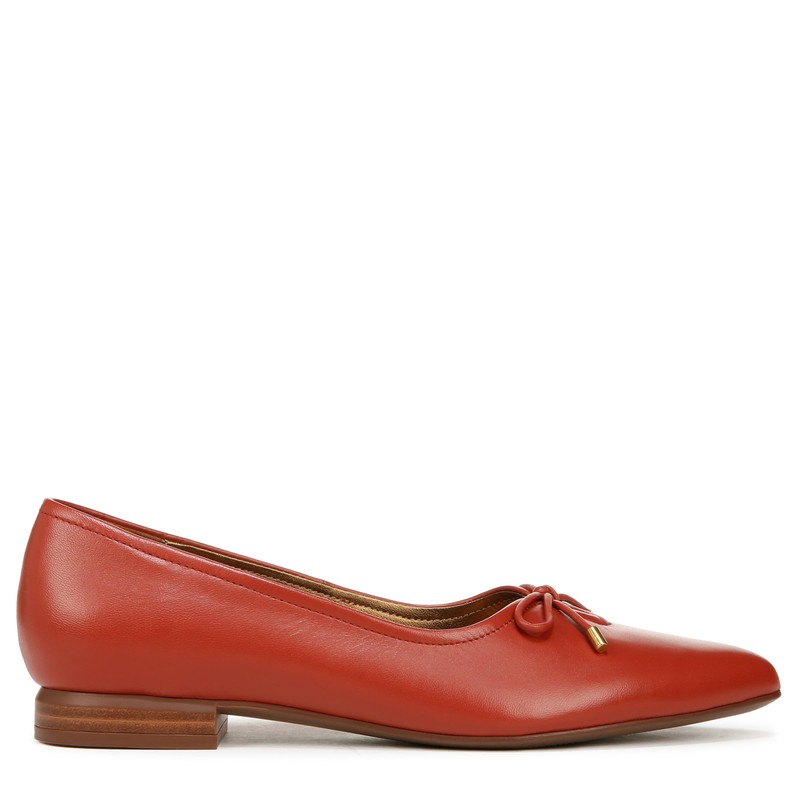 Naturalizer Womens Joiner Pointed Toe Ballet Flat Tomato Red Leather