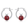 WINNICACA Ladybug Earring Sterling Silver Ladybug Huggies Hoop Earrings for