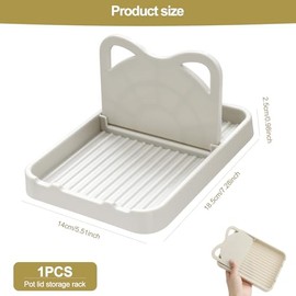 Pot Lid Organiser Drawer 18.5 x 14 x 2.5 cm - Pot Lid Holder Kitchen Made of PP, Heat Resistant, White Lid Holder for Lid, Spatula & Spoon, Space Saving Kitchen Organiser for Cupboard, Drawer