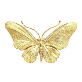 Gold Butterfly Rhinestone Brooch Pin for Women Exquisite Golden Brooch Pin Elegant Dress Broochs Pins Suit Shirt Broochs Pins Butterfly Jewelry Accessories Gift