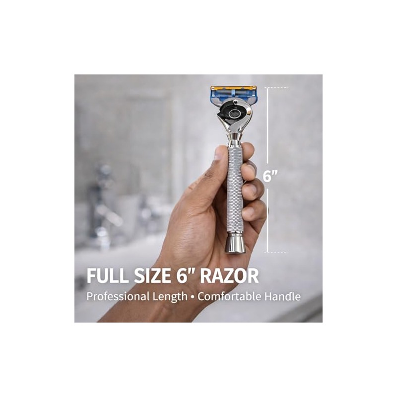 5 Blade Razor with Pivot Ball technology-All Chrome Diamond Pattern