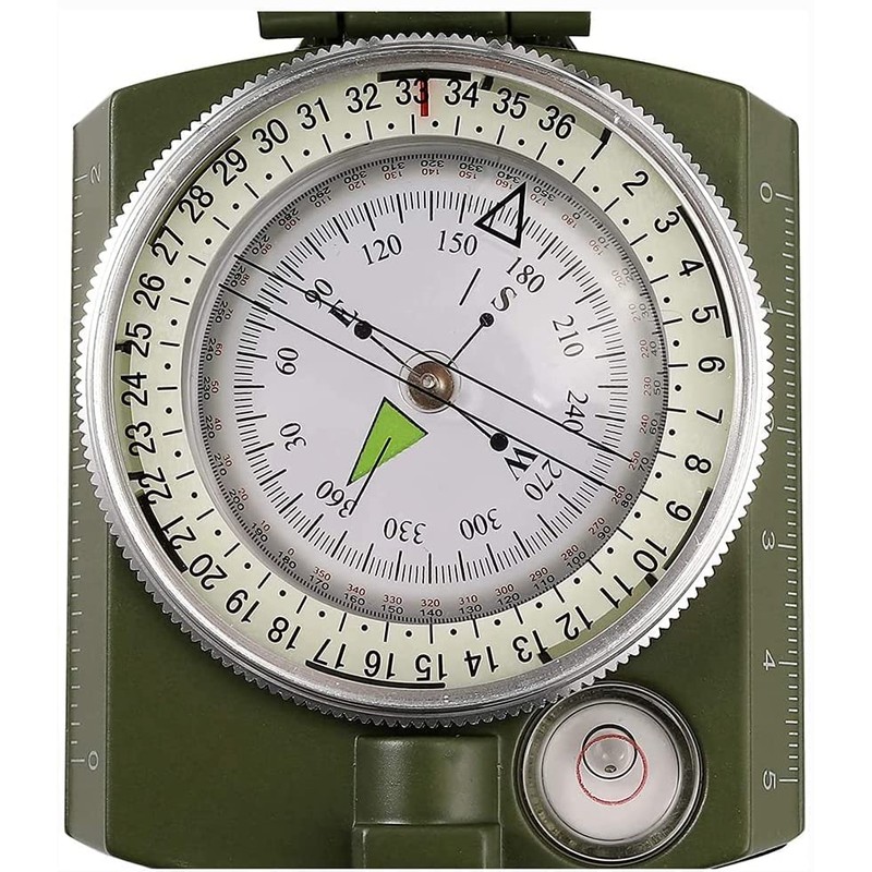 Shiwaki Compass Waterproof Navigation Compass Metal Visor Compass - Green