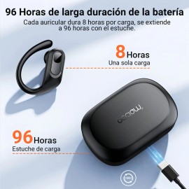 Audífonos Inalámbricos Occiam T9 In Ear 96H Autonomía Bluetooth 5.4 Cancelación de Ruido HI-FI Conexión Rápid Color Negro a Control Táctil IPX5Type-C