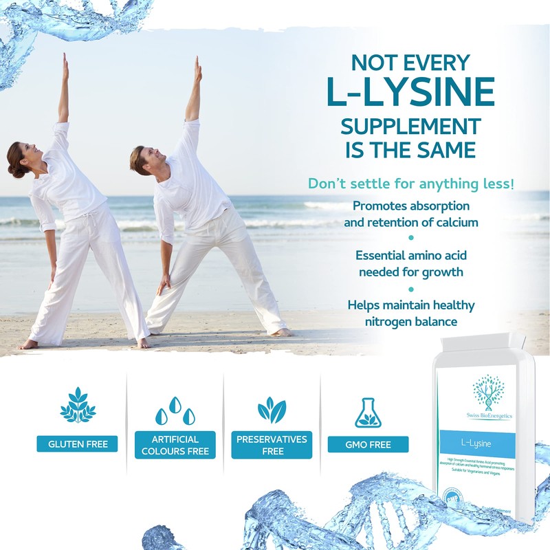 L-Lysine Tablets 1,000mg 90 Tablets - High Strength Essential Amino