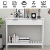 TaoHFE White Narrow Console Table with Storage Modern Wood Entryway