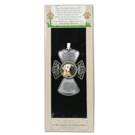 BANBERRY DESIGNS Dog Remembrance Photo Ornament - Cross Picture Christmas Keepsake - Memorial Poem Loss of Pet Gift