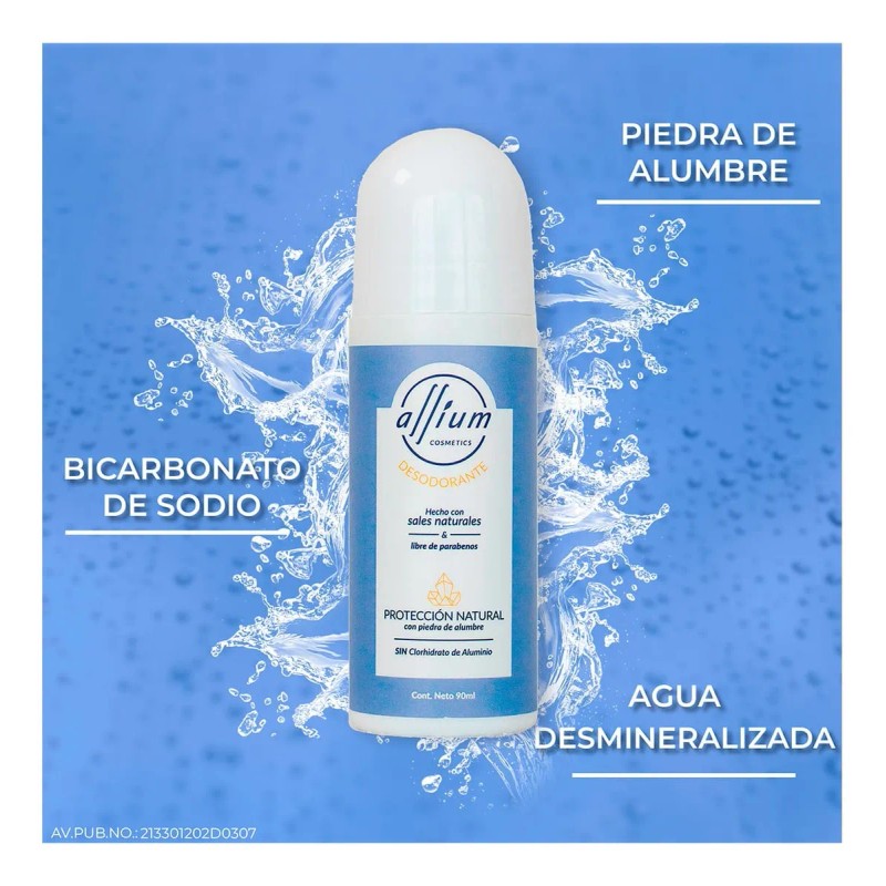 Desodorante Roll On Allium Axilas Libre Aluminio Sin Aroma Pack