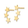 14K Yellow Gold Polished Three Star Post Earrings