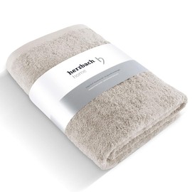 herzbach home Sauna Towel 80 x 200 cm (Sand Grey) - Large, Soft & Absorbent Sauna Towel in Best Quality - 100% Natural Cotton