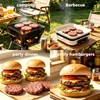 Hamburger Patty Press Maker, Silicone Burger Press Mold with Lid,4
