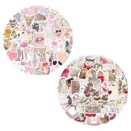 CAREOR 120Pcs Coquette Graffiti Stickers, Vinyl Waterproof Anime Coquette Theme Stickers for Kids Teen Crafts Laptop Bottles Envelopes Gifts Tags Snowboard