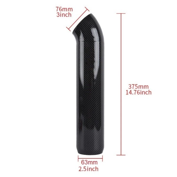 Unbranded 63mm 2.5‘’ Inlet Carbon Fiber Look Patten Car Exhaust