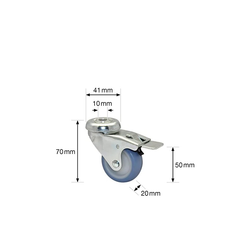 Wagner 23355001 Soft Swivel Castor with Back Hole Eco Diameter
